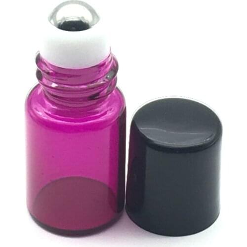 1pcs 2ml Rose-red Roller Bottle roll on Bottles for Essential Oils Refillable Perfume Bottle Deodorant Containers