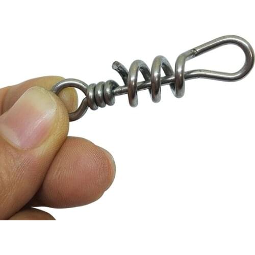 10pcs Screwed Snap Swivels for Fishing Swivel Hook Stainless Steel Heavy-duty Sea Fishing Lure Line Hook Connector