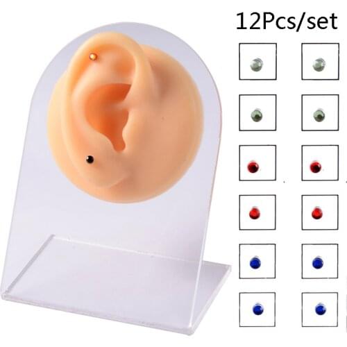 12PCS/Card Fake Cheater Non Pierced Magnet Ear Tragus Cartilage Lip Labret Stud Nose Ring Jewelry Magnetic Earring Small Size