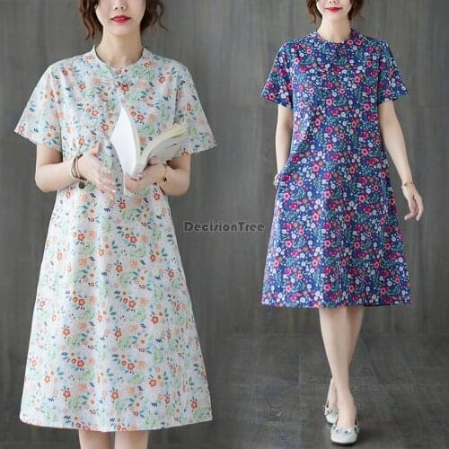 2021 traditional chinese daily cheongsam dress oriental dress short sleeve qipao dress chinoise vestido oriental cheongsam dress