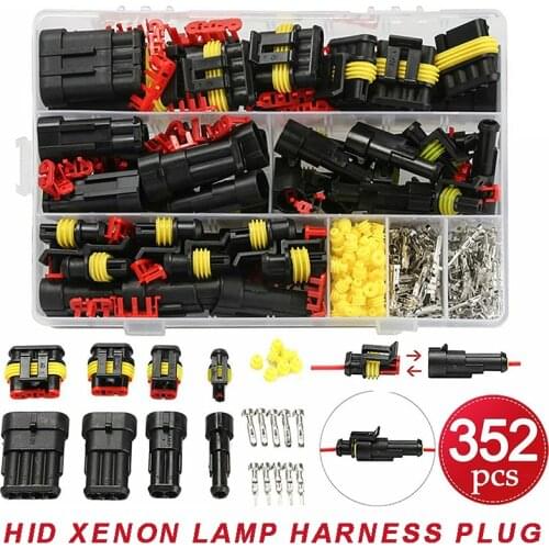 26 Sets 1-4 Pin Waterproof Automotive Car Electrical Wire Connector Plugs Kit For Motorcycle Lighting Accessories