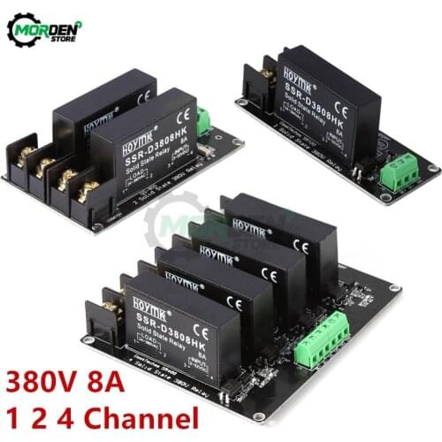 380V 1CH 2C 4CH SSR Board 8A Solid State Relay Module High Low Level H-L Trigger Board D3808 Switch Controller for Arduino