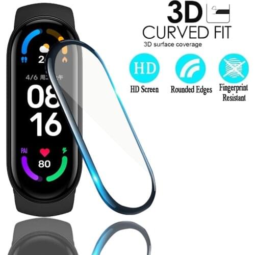 3D Screen Protector Film For Xiaomi Mi Band 6/5/4 Soft Curved Protective Glass For Xiaomi Mi Band 6 MiBand 5 4 6 Soft Glass