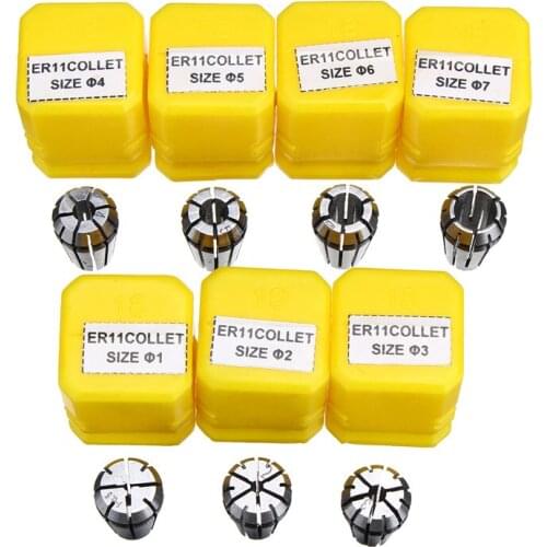 7Pcs ER11 1/2/3/4/5/6/7mm Spring Collet Carving Machine Milling Chuck Collet Tool Holder For CNC Engraving Machine Milling Lathe