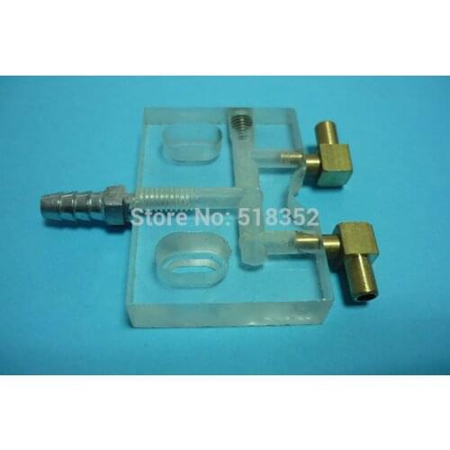 35*50*10mm Acrylic Water Jet Panel/ Water Spray Cooling Plate w/ Brass Nozzle, Taizhou Jicheng EDM Wire Cut High Speed Machine