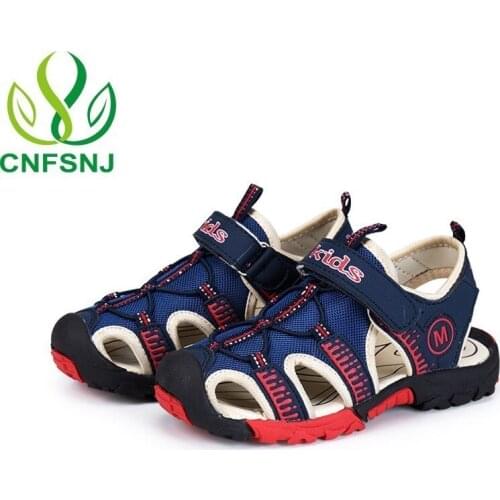 CNFSNJ brand 2018 Summer Boys Sandals Closed Toe Children Shoes Casual Sports Sandals Sneakers Kids Anti-Slip Hollow Air Shoes