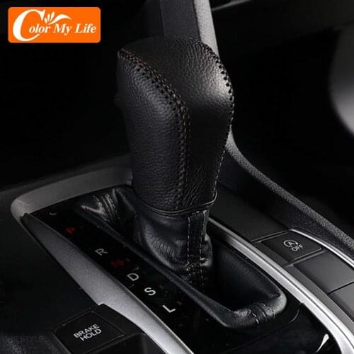 Color My Life Leather AT Car Gear Shift Collars Case for Honda Civic X 10th 2016 - 2021 Accessories Gear Head Shift Knob Cover