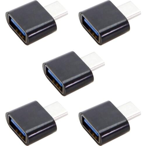 Chenyang 5pcs Type-C USB-C to USB 2.0 OTG Adapter for Cell Phone Tablet & USB Cable & Flash Disk & Mouse & Laptop Black White