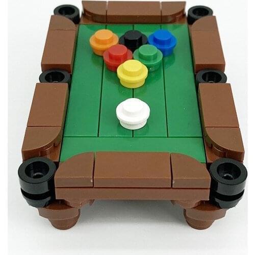 City Street view Figure Decoration billiard table Building Blocks Kids Funny Toys For Children Action Figures Bricks