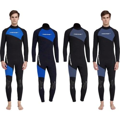 Fundivers 3mm Neoprene Full Body Wetsuits Long Sleeve Surfing Swimming Diving Swimsuits One Piece Wet Suits Dive Jacket Suit