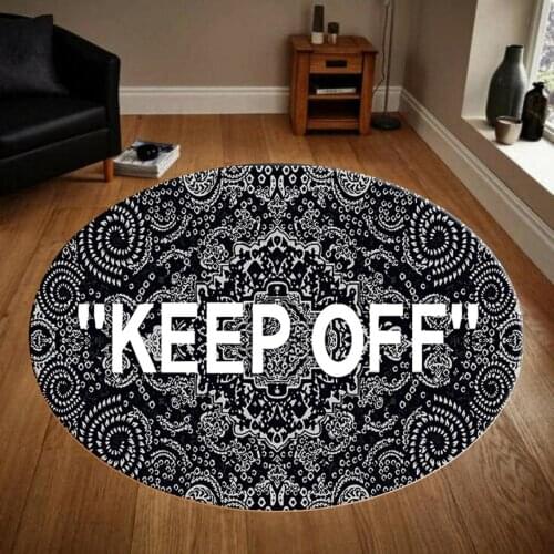 Keep off Classic Patterned Round Carpet, Non Slip Floor Carpet, Area Rug