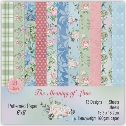 KLJUYP 12 Sheets The Meaning of Love Scrapbooking Pads Paper Origami Art Background Paper Card Making DIY Scrapbook Paper Craft