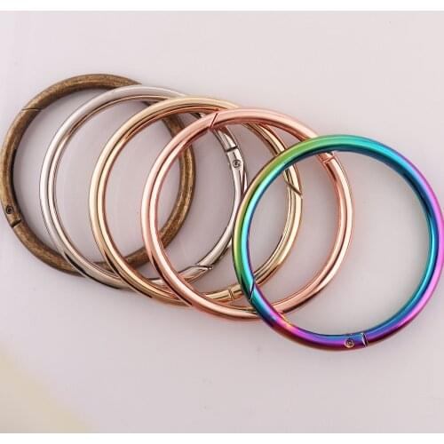 60mm Spring Gate Ring,4 PCS Spring Rings Clasp Snap Ring webbing Purse Bag Handbag buckle,round ring push gate snap hook O-Ring