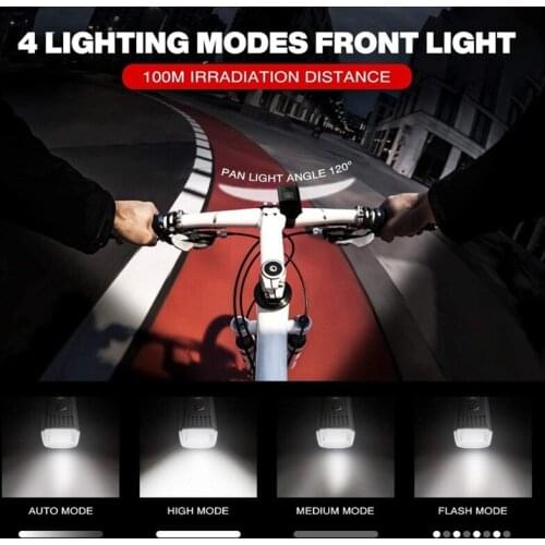 69HD Bike Light Set USB Rechargeable Bicycle Front Headlight Back Taillight 4 Light Modes for Men Women Kids Road Mountain