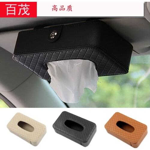 Towel Boxes Paper Towel Boxes Microfiber Leather Car Case Napkin for Spot Vehicle Leather 21*12*6.3CM Sun Visor Type BY-160