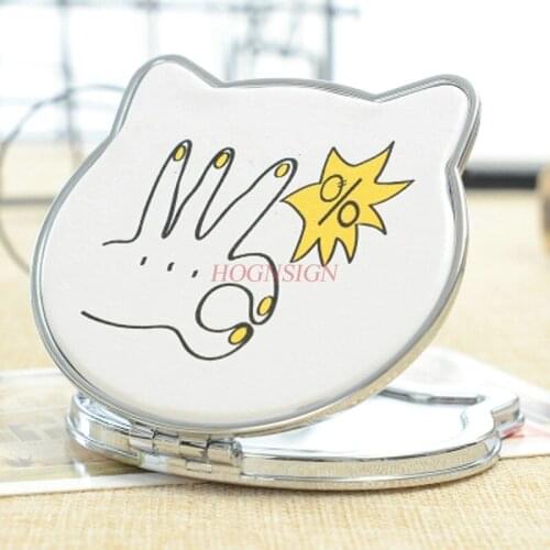 Small Mirror Portable Mini Mirror Cute Portable Makeup Mirror Female Folding Head Double-sided Mirror Beauty Mirror Sale