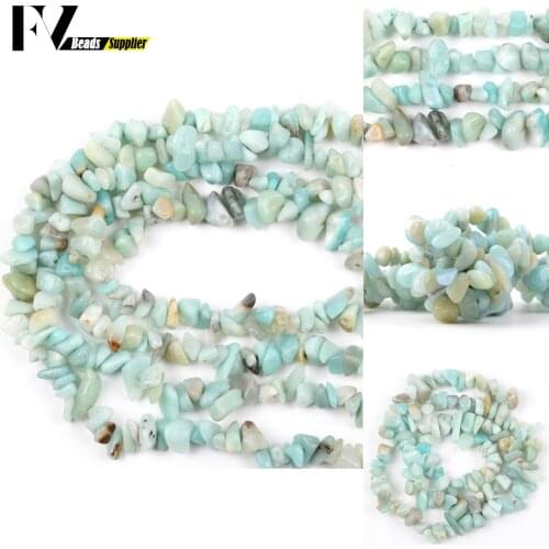 Wholesale Natural Amazonite Beads For Needlwork Jewelry Making 5mm-8mm Irregular Gravel Semi Precious Stones Diy Bracelets 15"