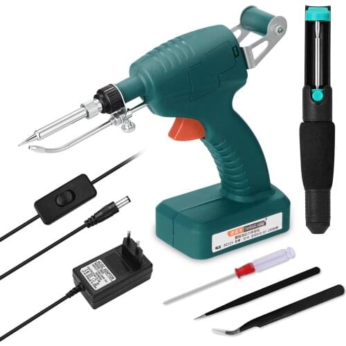 KKMOON 80W Soldering Iron Portable Rechargeable Cordless Handheld Automatically Send Tin Machine Wire Welding Repairing Tool Kit