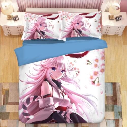 Yae Sakura bed linen Cartoon anime Duvet Covers Pillowcases kids Anime Comforter Bedding Sets bed linens bedclothes bed set 11