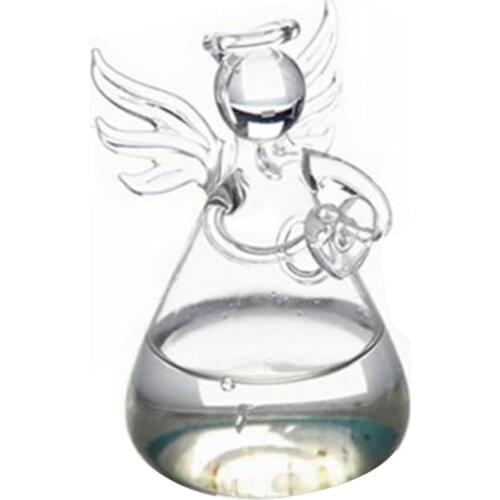 Transparent Angel Vase Crystal Glass Flower Plant Hanging Vase Flower Arrangement Hydroponic Container Home Wedding Decoration
