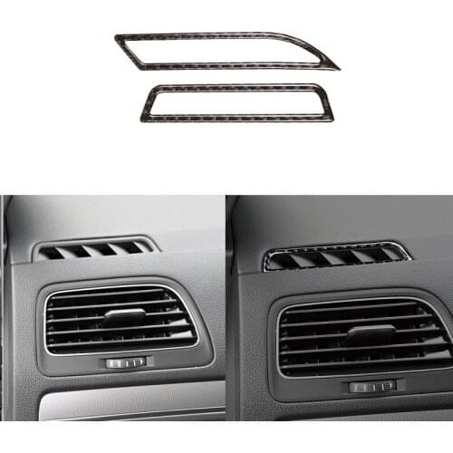 Carbon Fiber Dashboard Air Vent Frame Cover Air Outlet Sticker Trim Fit For VW Golf 7 GTI R GTE GTD Mk7 2013-2017