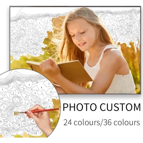 Personality Photo Customized DIY Painting By Numbers Picture Drawing Coloring by Numbers Portrait Family Children Pets Photo