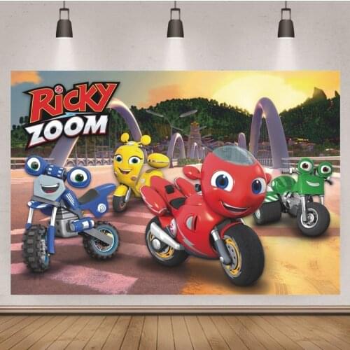 Ricky Zoom Photography Backdrop Baby Shower Kids Happy Birthday Party Photo Background Photo Studio Decor Banner Props