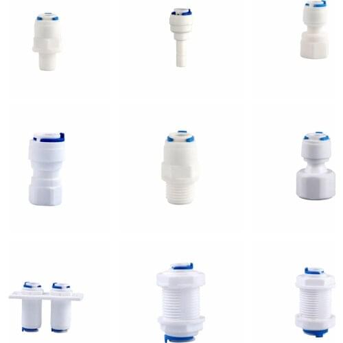 1/4" Male Thread - 1/4" OD Tube PE Pipe Fitting Hose Straight Quick Connector Aquarium RO Water Filter Reverse Osmosis System