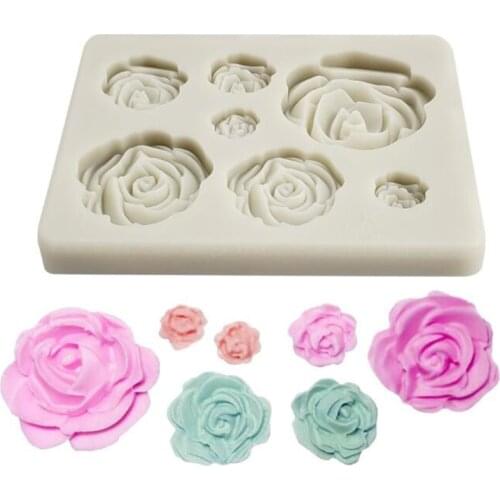 Sugarcraft Rose Flowers Silicone Mold Fondant Cake Form Chocolate Molds Soap Mould Wedding Cake Decorating Tools