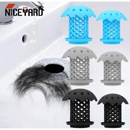NICEYARD 2 piece/Set Silicone Bathtub Sink Drain Hair Catcher Bathroom Accessories Durable Hair Stopper Drain Strainer