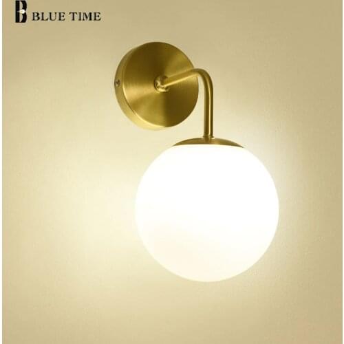 Modern Led Sconce Wall Light For Bedroom Living room Study room Bedside Light E27 Bulb Home Decorate Copper Wall Lamp Fixtures