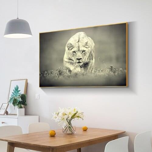 Ferocious white leopard Wild Animal Canvas Art Painting Posters and Prints Cuadros Wall Art Picture for Living Room Home Decor