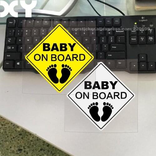 XY Baby on Board Baby in Car Reflective Type Funny Car Stickers Truck Auto Motor Sticker Decal 11cmx11cm
