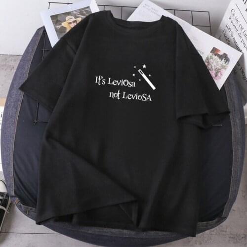 Its Leviosa Not Leviosa T-shirts Woman Summer Fashion Female Clothing Hip Hop High Quality Tops Tees Casual O-neck Camisetas