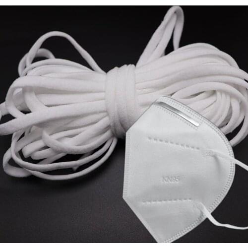 High Quality 10kg/lot 5mm Flat rope 30 color DIY Face Masks Elastic Band Rubber Band String Ear Cord adjuster Accessories Making