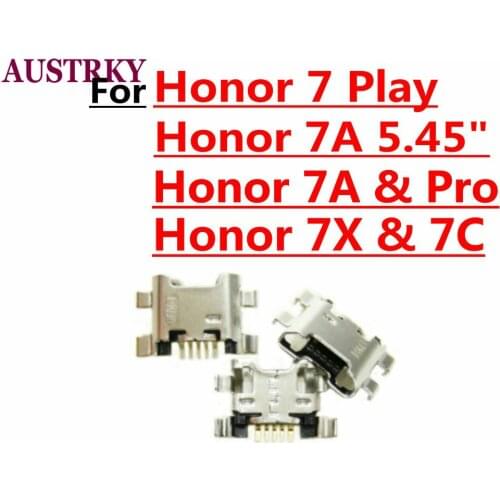 2 x New Micro USB Plug Charging Port Connector Socket For Huawei Honor 7A 7C 7X 7S 7 Play