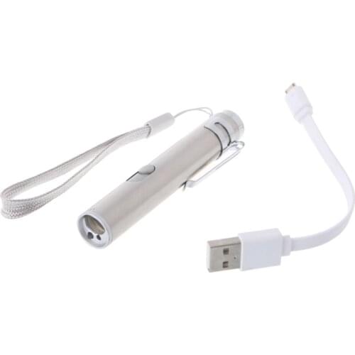 3 in 1 Multifunction LED Laser Light Infrared USB Rechargeable UV Torch Pen Flashlight Lamp