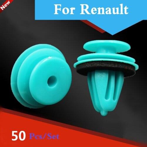 50pc Car Bumper Clips Retainer Fastener Rivet Door Panel For Renault Twizy Vel Satis Symbol Talisman Twingo Wind Zoe Sandero Rs