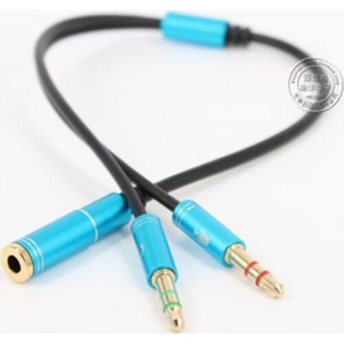 Hgih quality 3.5mm mini jack F to M Microphone + earphone audio cable 30cm headphone laptop audio splitter 5pcs/lot