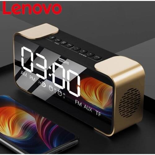 Lenovo L022 Bluetooth speakers portable wireless SoundBox Subwoofer Enclosure bluetooth 5.0 LED Alarm clock TF card AUX Subwoofe