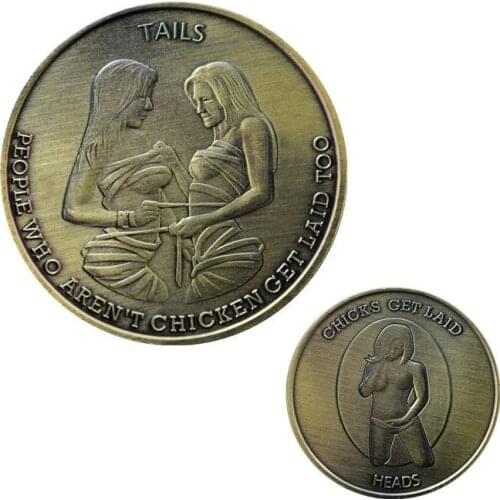 Bronze Coins Sex Coin Collections Chicks Get Laid Heads Tails Plated Souvenir Sexy Art Collection Gifts