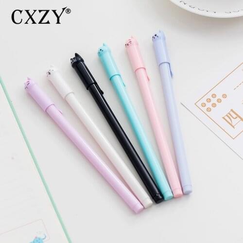 CXZY creative cartoon Cat gel pen ballpoint 0.5mm Black ink stationary pens kawaii cute korea japanese gift office school 1Z824