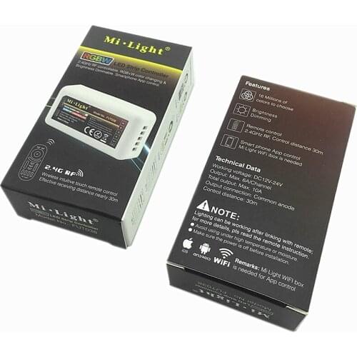 DC 12-24V Milight 2.4G wireless 4 Zone wifi RF dimmer mi.light remote Controller for 5050 3528 3014 RGBW RGB RGBWW strip light