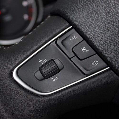 Stainless steel Car Steering Wheel Decorative Strips Cover Trim Stickers Fit For Peugeot 408 508 2014 2015