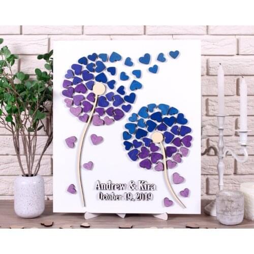 Dandelion Guest Book,Alternatives Wedding Guestbook,3D Wood Sign,Custom Wedding Colors,Anniversary Guest Book,Gift For Couple