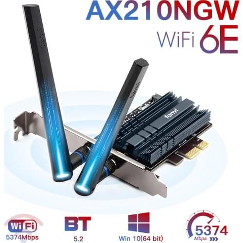Intel AX210NGW 3000Mbps Wifi 6E Bluetooth-compatible 5.2 Dual Band 2.4G/5GHz 802.11AC/AX MU-MIMO Intel Network Card For desktop