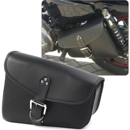 PU Leather Motrocycle Saddlebag Saddle Bag Right Side For Harley Davidson Sportster Iron 48 72 883 1200 XL883 XL1200