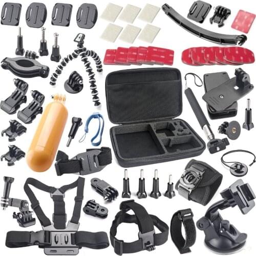 Gopro Accessories kits Storage bag +Chest Strap +Suction Cup+Monopod +bobber etc for Gopro Xiaomi Yi SJ cameras free shipping