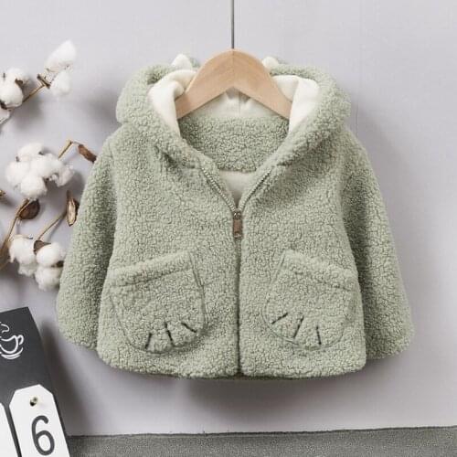 Autumn Winter Jacket For Boys Girls Jchao Kids Lamb cashmere style Warm Zip Hooded Outerwear Coat For baby Boy Children Clothes