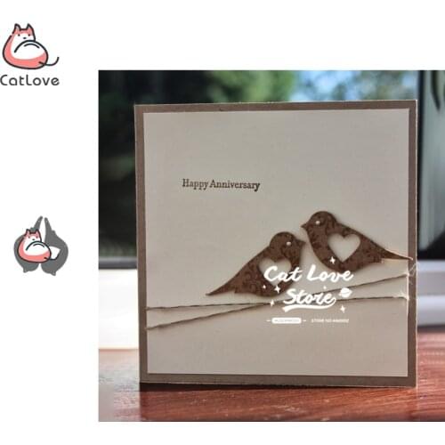 2PCS Love Bird Metal Cutting Dies Scrapbooking Stencil DIY Decorative Craft Embossing Die Cuts Card Making New Dies For 2019